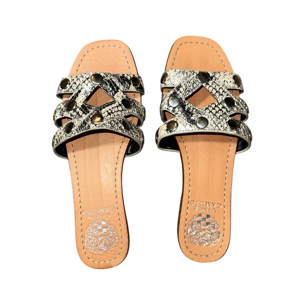 Vince Camuto Snakeskin Pattern Sandals with silver Accents 6.5 - Picture 2 of 4